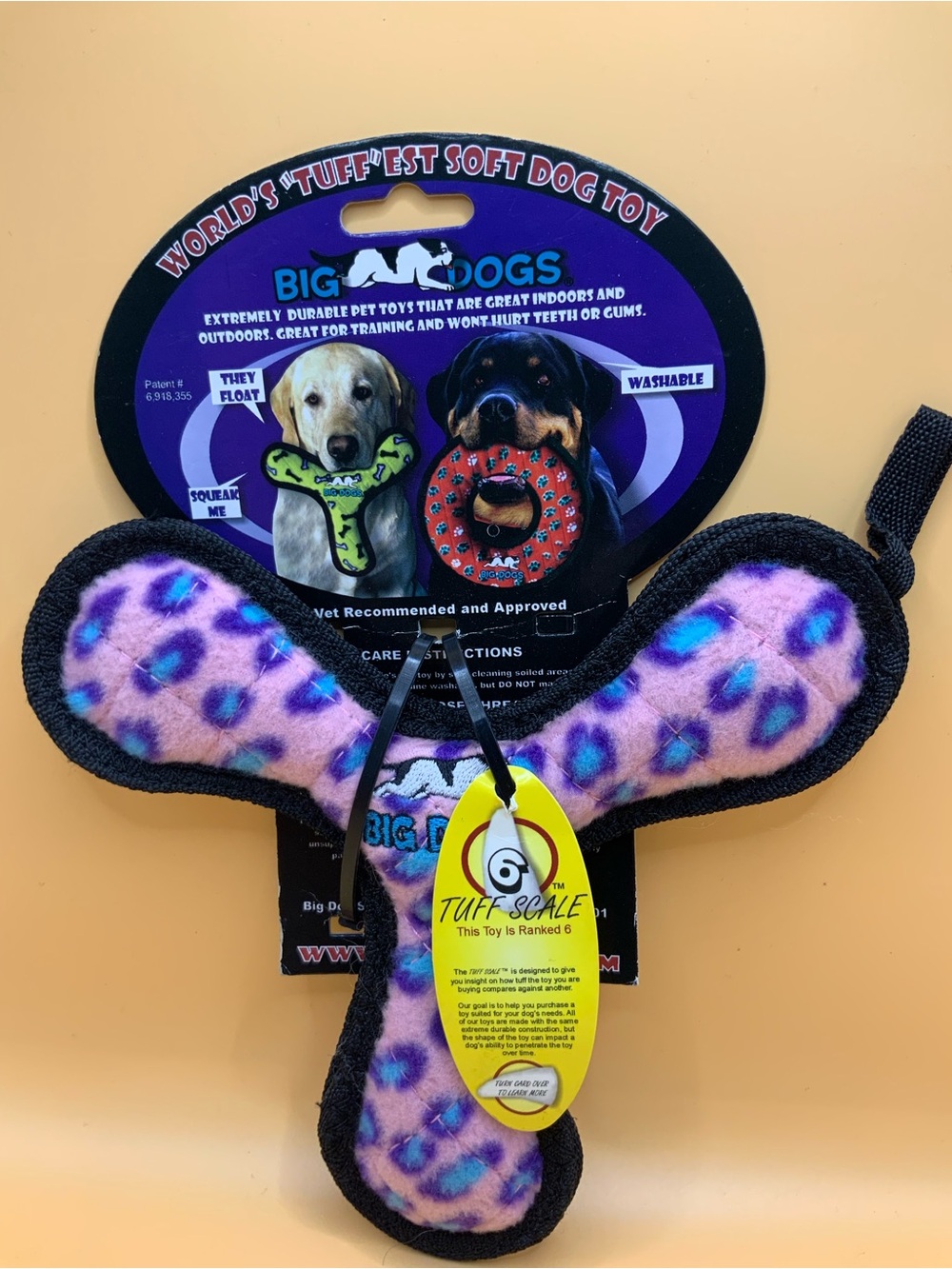 Big Dogs Pink Leopard Tuff Scale Plush Chew Toy (1242)